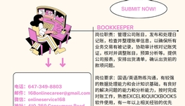 【168新岗】密市物业管理公司请Bookkeeper1名（可移民）