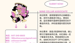 【168新岗】密市红酒公司请Wine Cellar Associate 1名