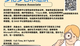 【168新岗】多伦多艺术组织请Finance Associate 1名（可移民）