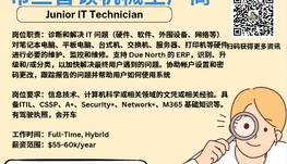 【168新岗】布兰普顿机械生产商请Junior IT Technician