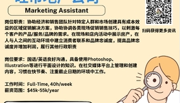 【168新岗】旺市地产公司请Marketing Assistant 1名（可移民）