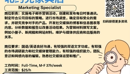 【168新岗】北约克家具店请Marketing Specialist 1名（可移民）