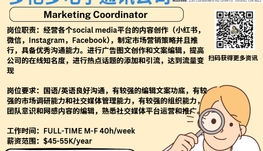 【168新岗】多伦多电子通讯公司请Marketing Coordinator 1名（可移民）