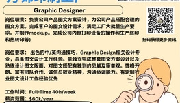 【168新岗】万锦印刷工厂请Graphic Designer 1名（可移民）