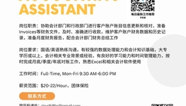 【168工作内推】万锦网络科技公司请Accounting Assistant 1名